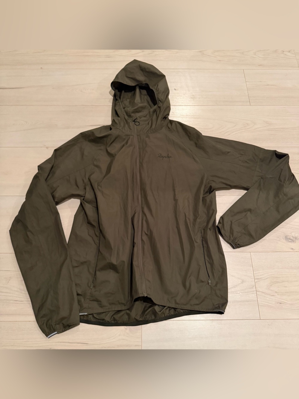 Rapha Olive Green Hooded Windbreaker Jacket